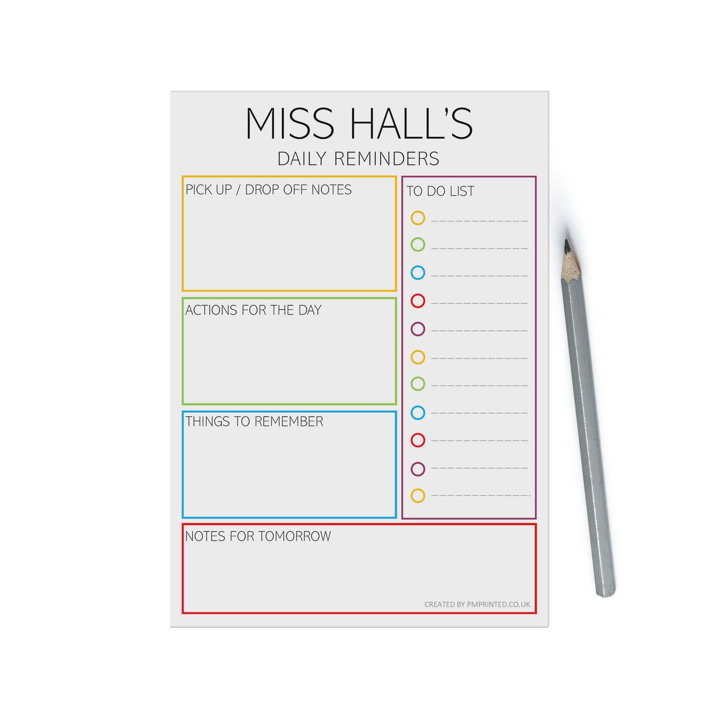A5 Teacher Daily Planner Notepad