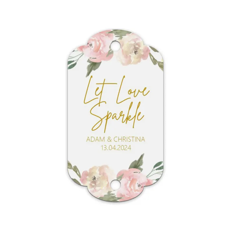 Sparkler Wedding Favour Gift Tags - Blush Floral