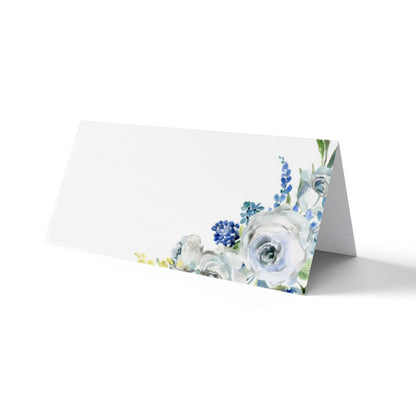 Blank Place Cards - Blue Floral