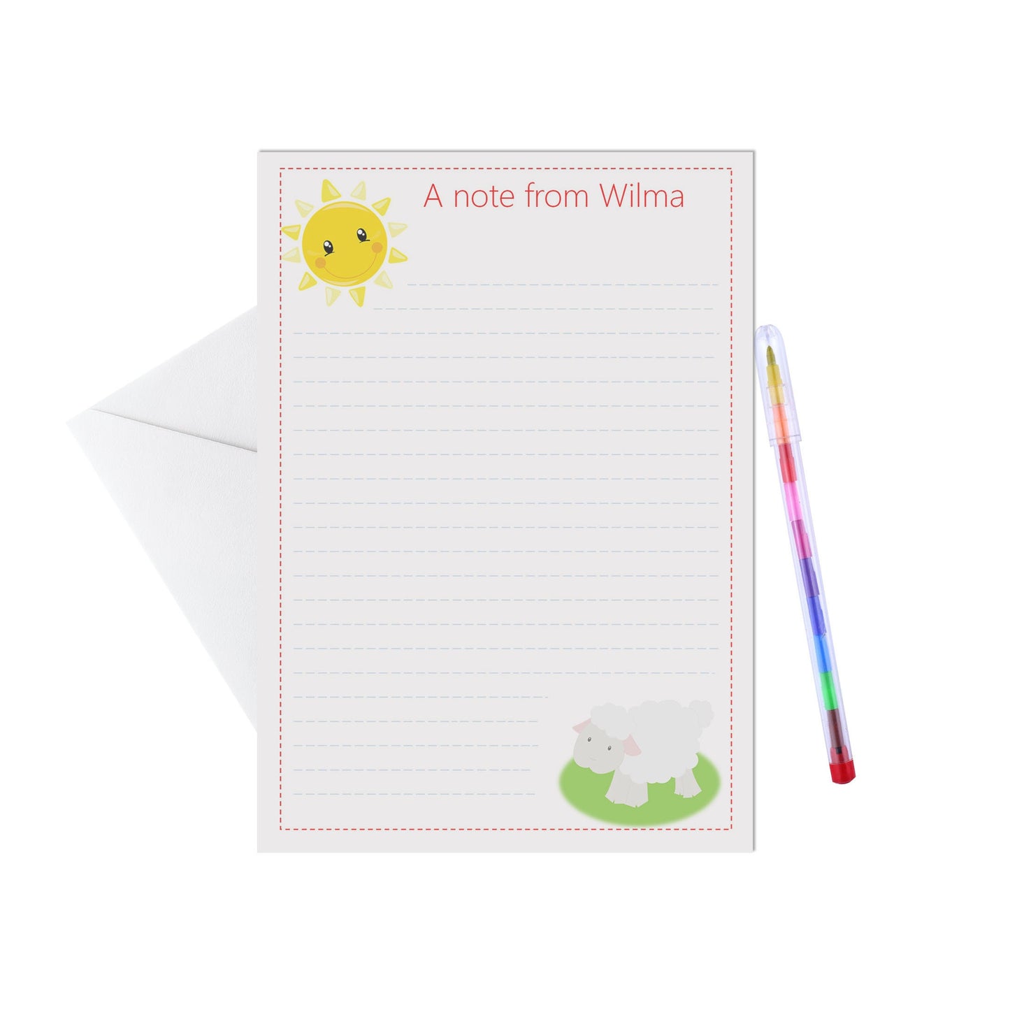 Farm Animals Personalised Letter Writing Set - A5 Pack Of 15 Sheets & Envelopes - PMPrinted
