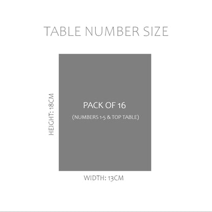 Table Number Cards - Numbers 1-15 & Top Table - Blue Floral