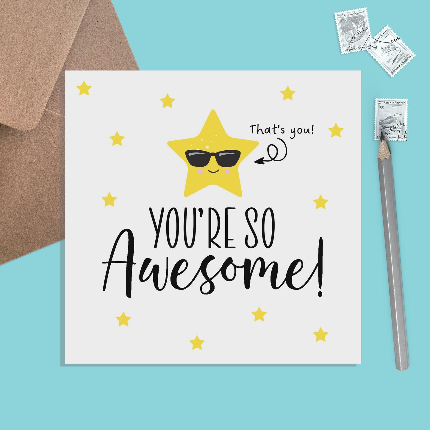 You're So Awesome! - Congrats, Proud Of You, Appreciation Card, Support Card, Thinking Of You Card - PMPrinted