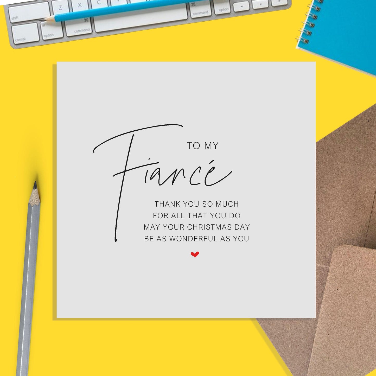 Fiancé Christmas Card - For All That You Do - Romantic Poem Christmas Card - PMPrinted