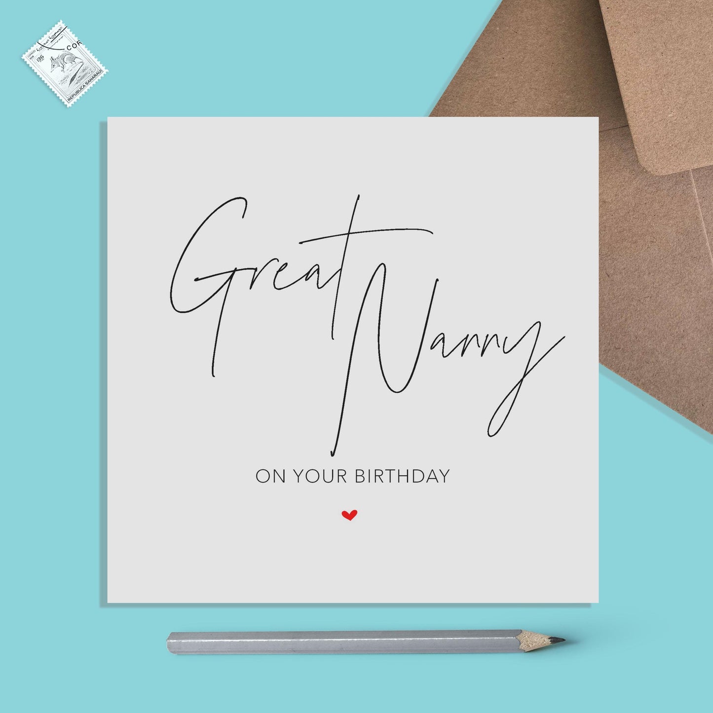 Great Nanny Birthday Card, Simple Elegant Card - PMPrinted