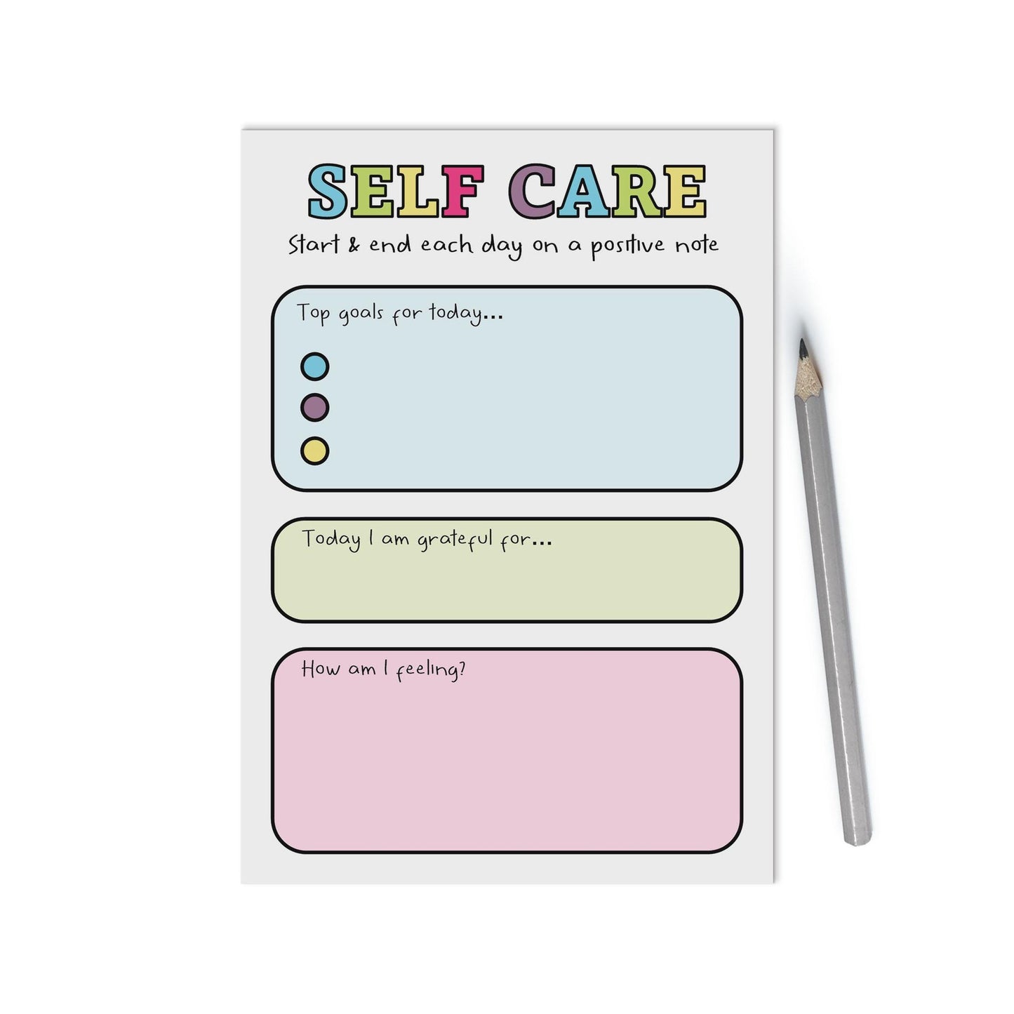Self Care Daily A6 Notepad - Encourage Positive Mental Health - PMPrinted