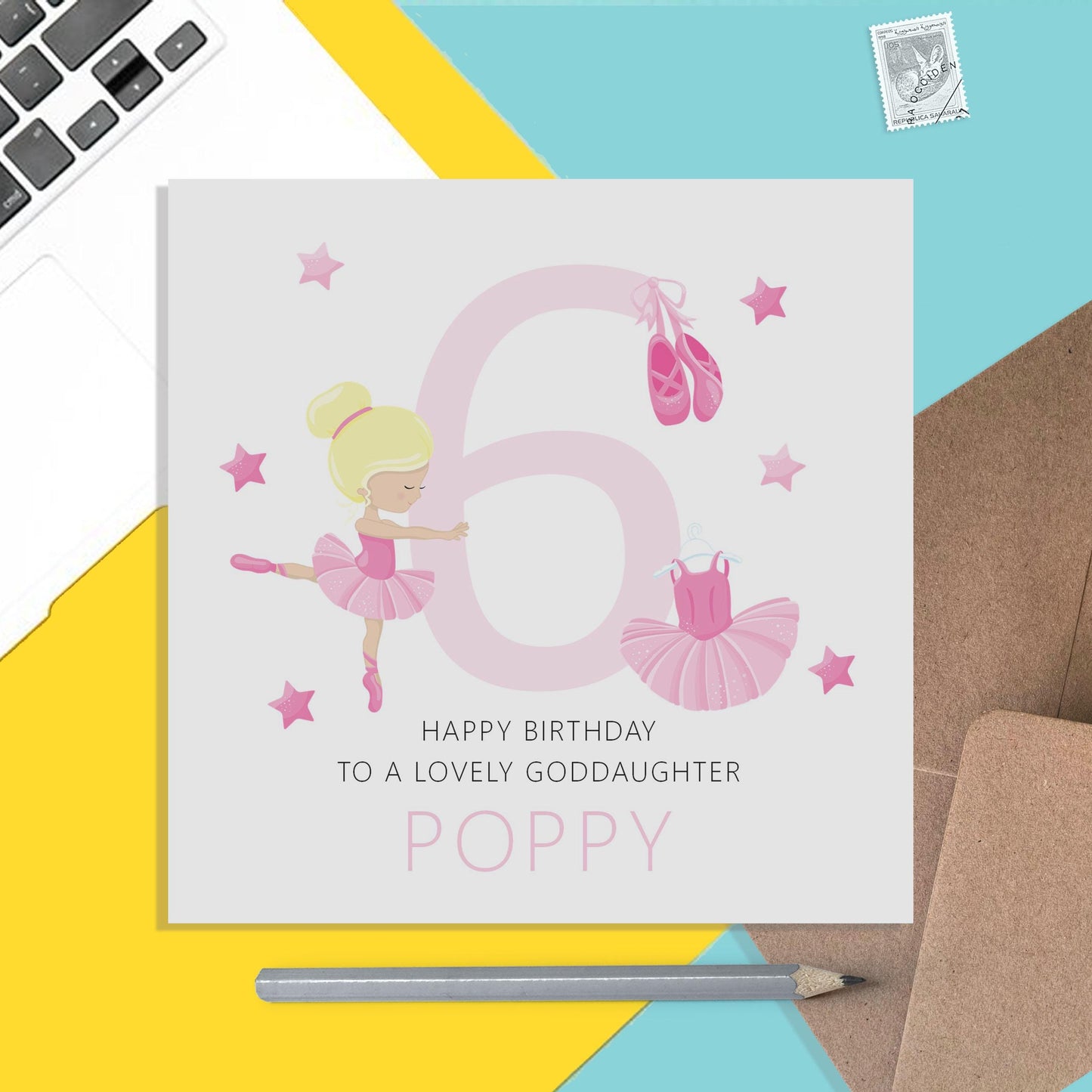 Goddaughter Birthday Ballet Card, Any Age Personalised Card - PMPrinted