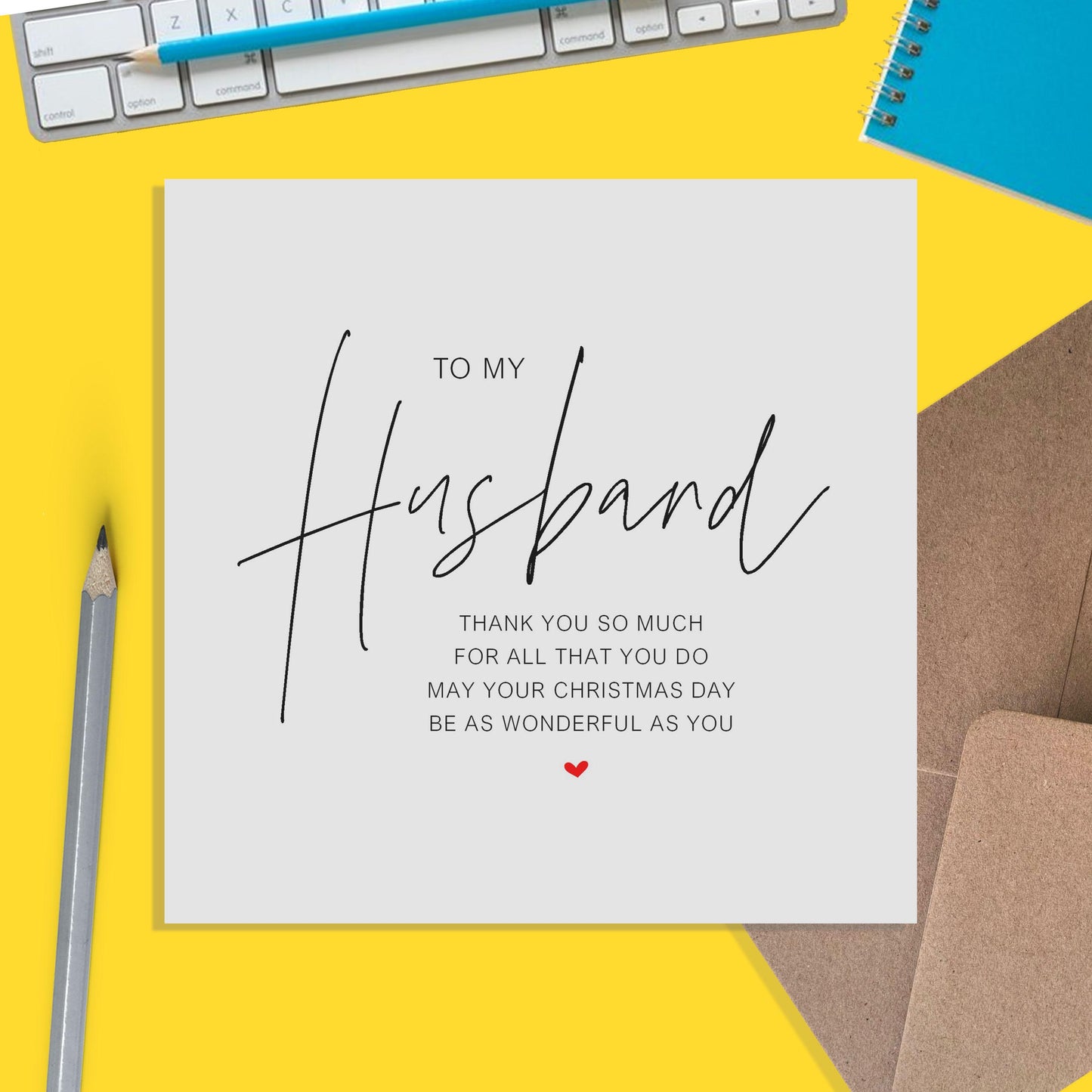 Husband Christmas Card - For All That You Do - Romantic Poem Christmas Card - PMPrinted