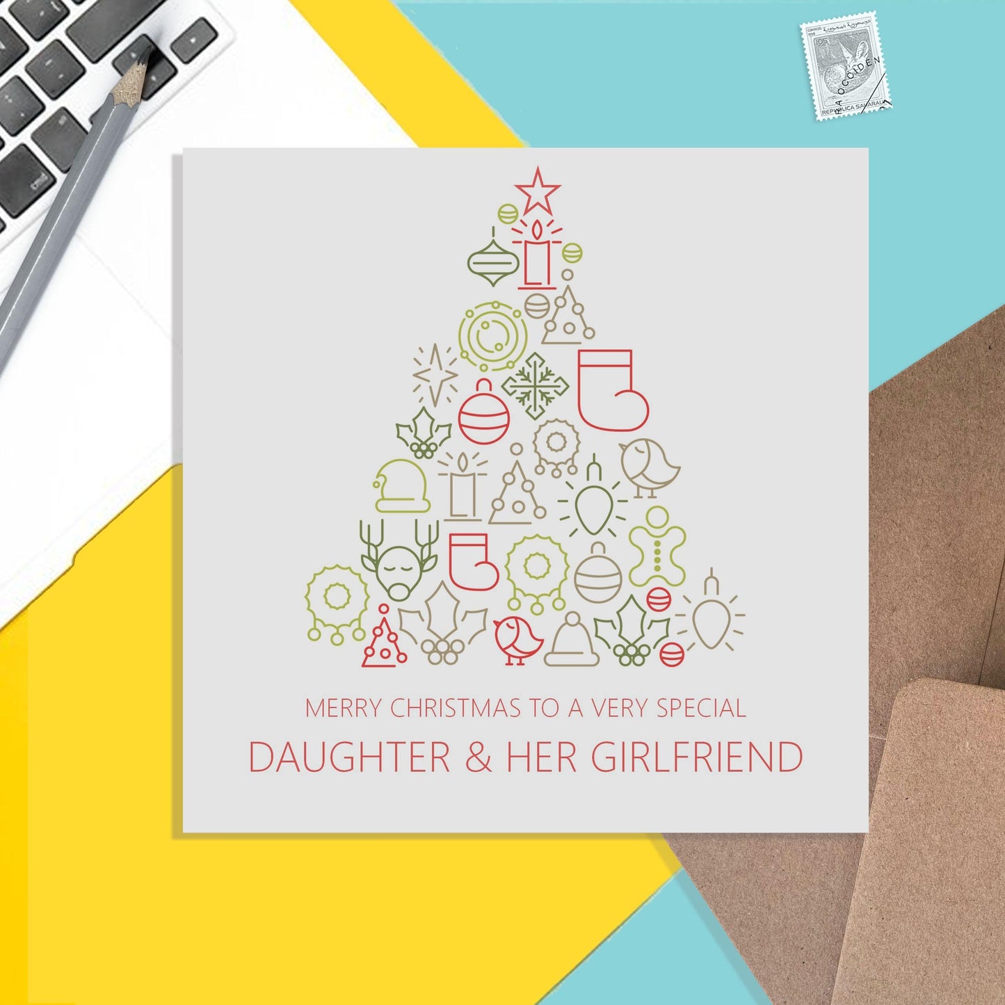 Daughter And Her Girlfriend, Modern Christmas Card From Parents - PMPrinted