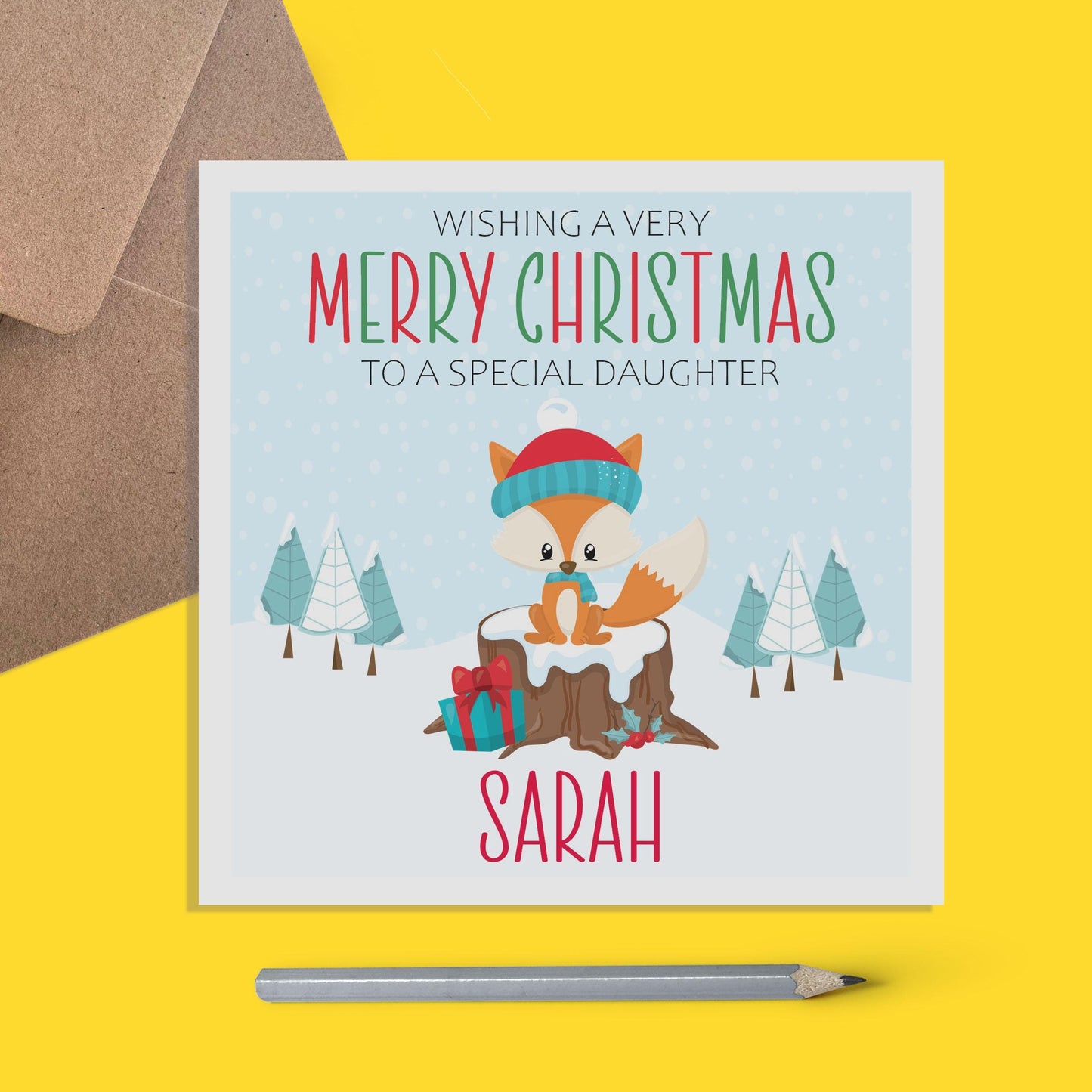 Fox Daughter Christmas Card - Personalised Christmas Keepsake - PMPrinted