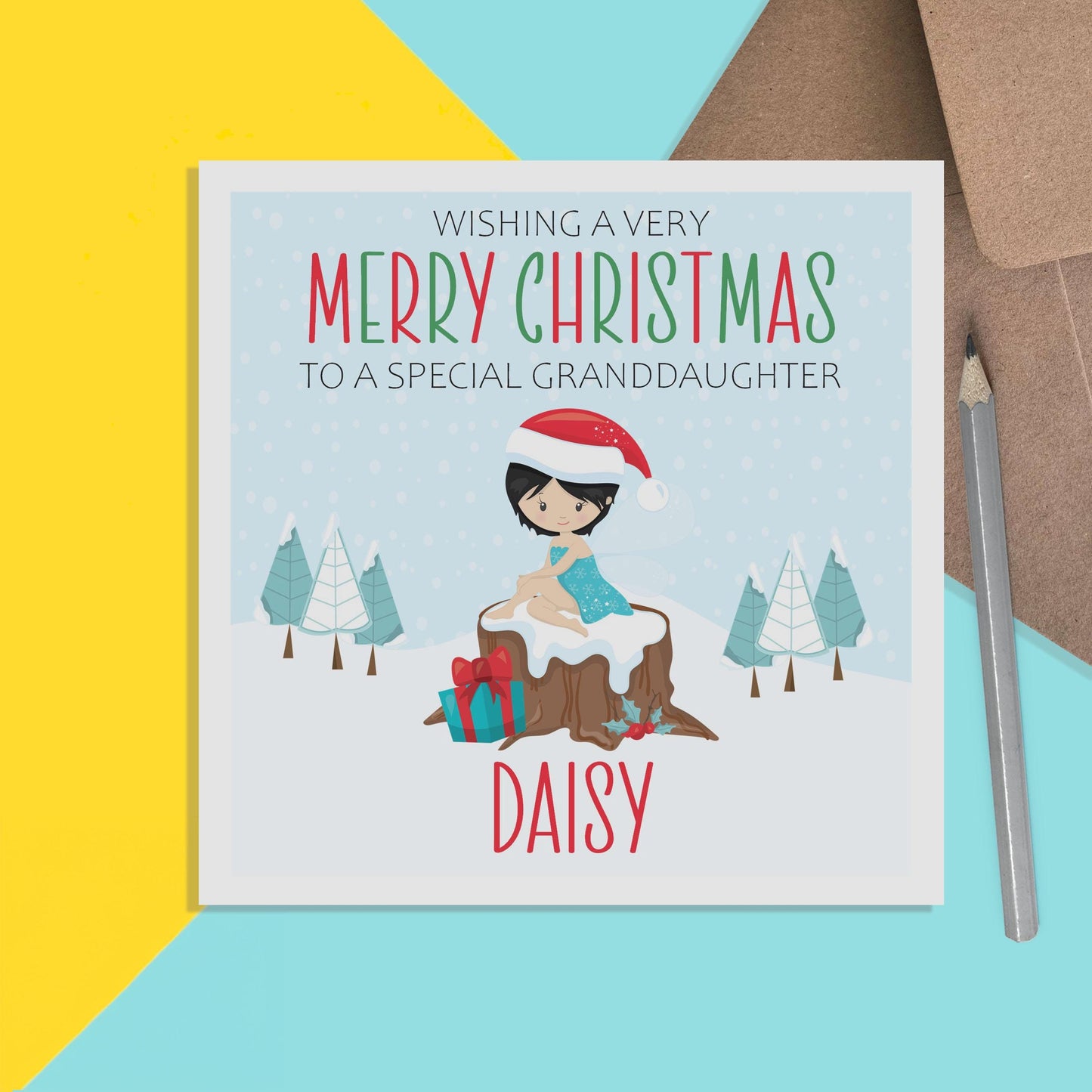 Fairy Granddaughter Christmas Card - Personalised Christmas Keepsake - PMPrinted
