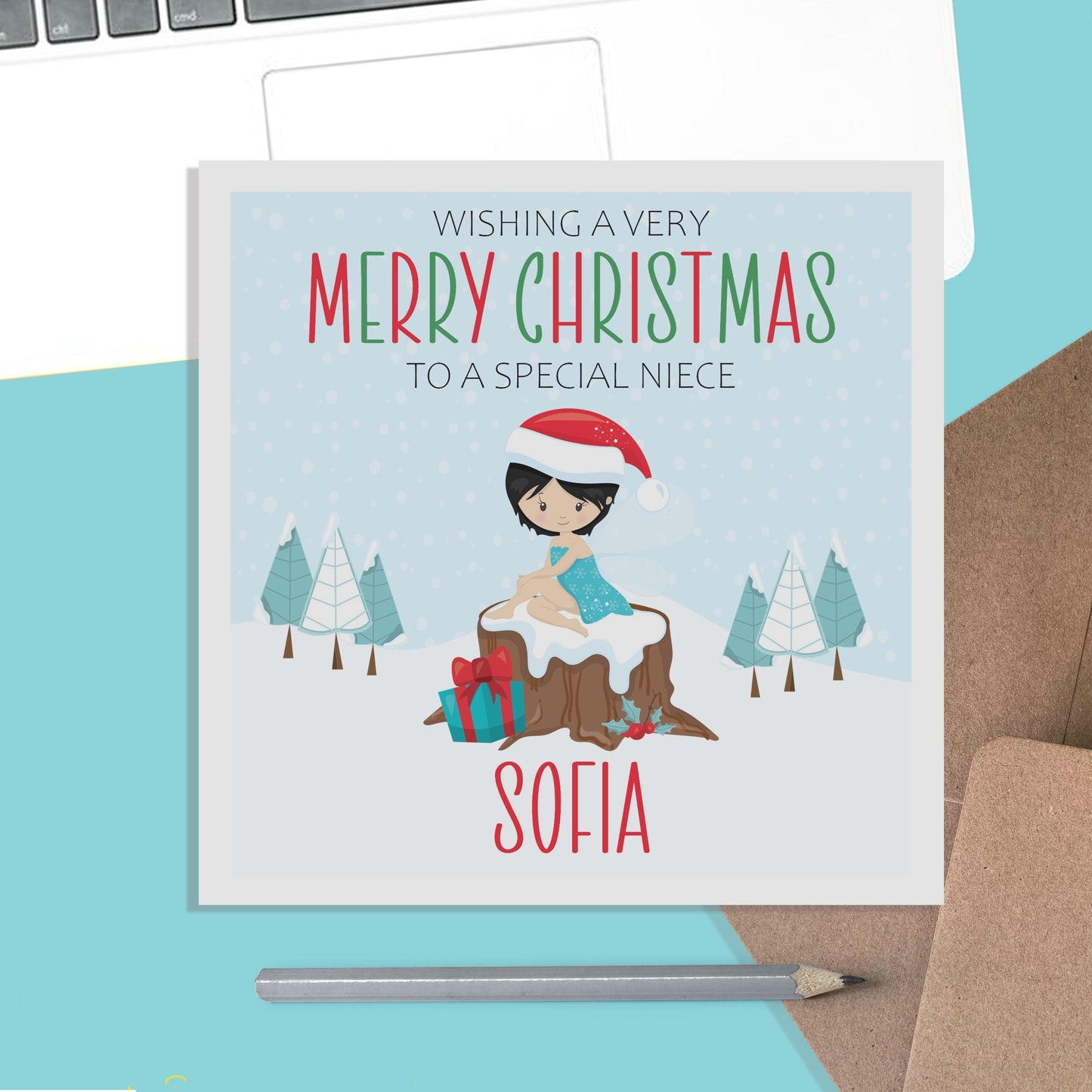 Fairy Niece Christmas Card - Personalised Christmas Keepsake - PMPrinted