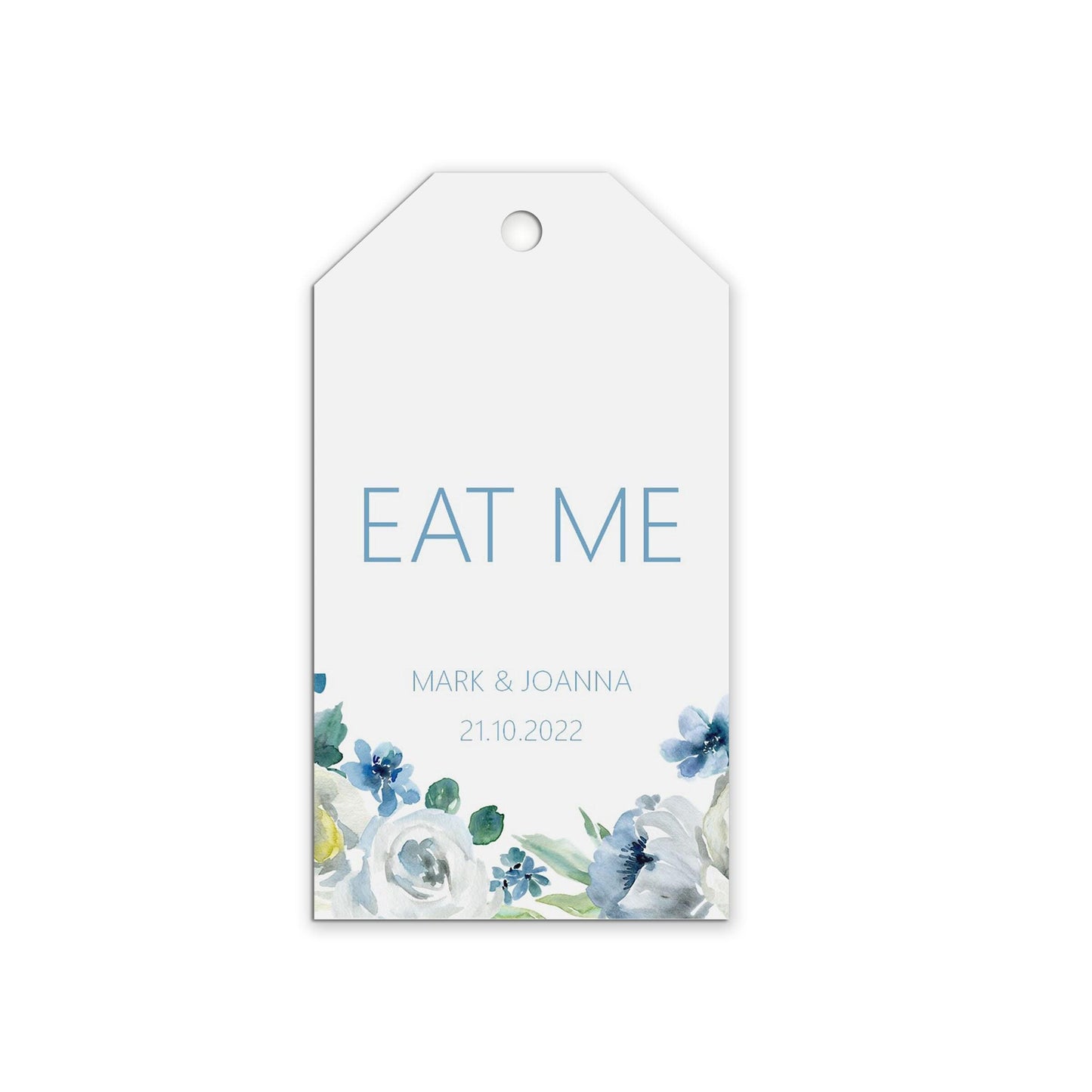 Eat Me Wedding Gift Tags - Blue Floral