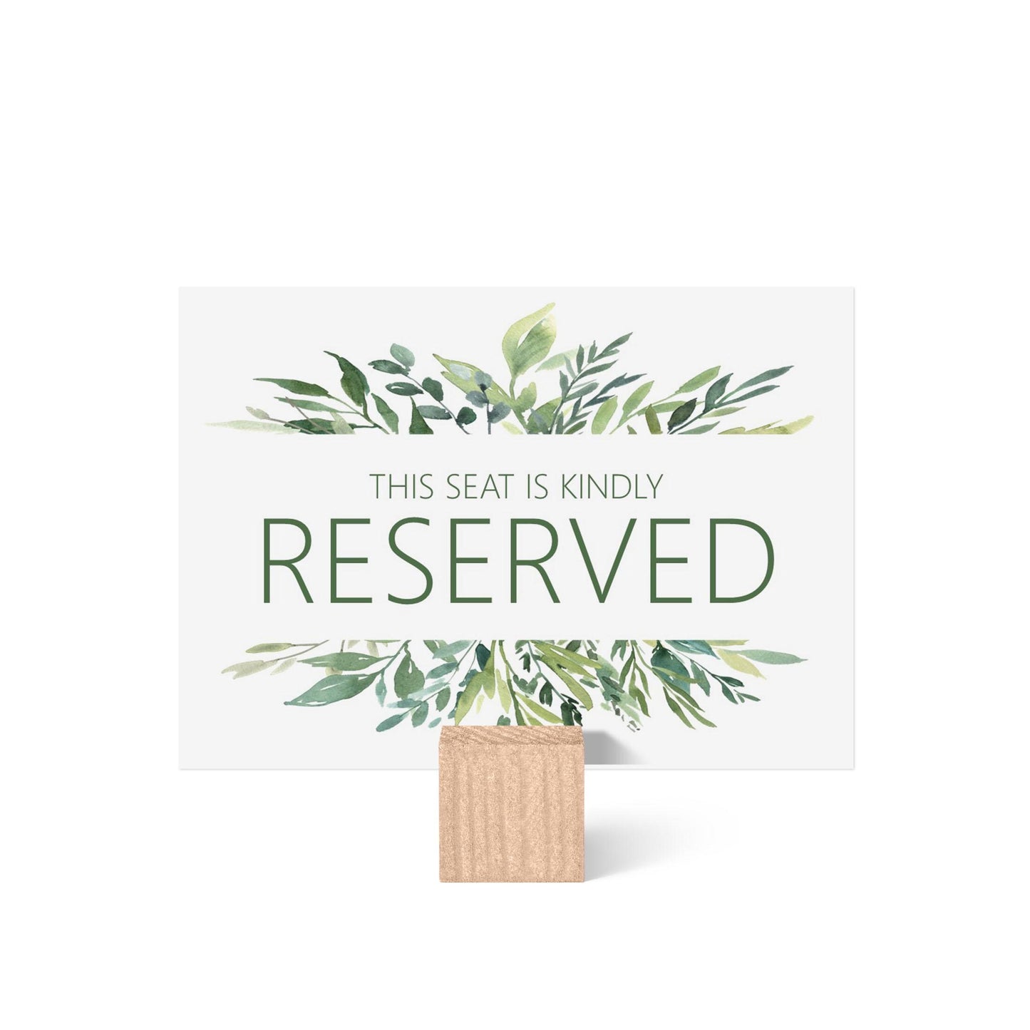 Greenery Reserved Seating Cards - 5x7 Inches Pack of 5 / 10 / 15 Or 20