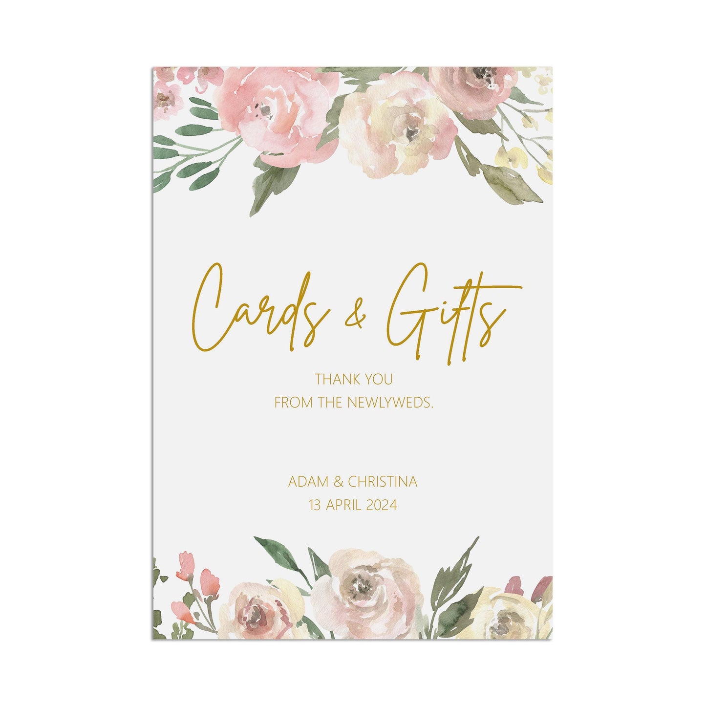 Cards & Gifts Wedding Sign - Blush Floral