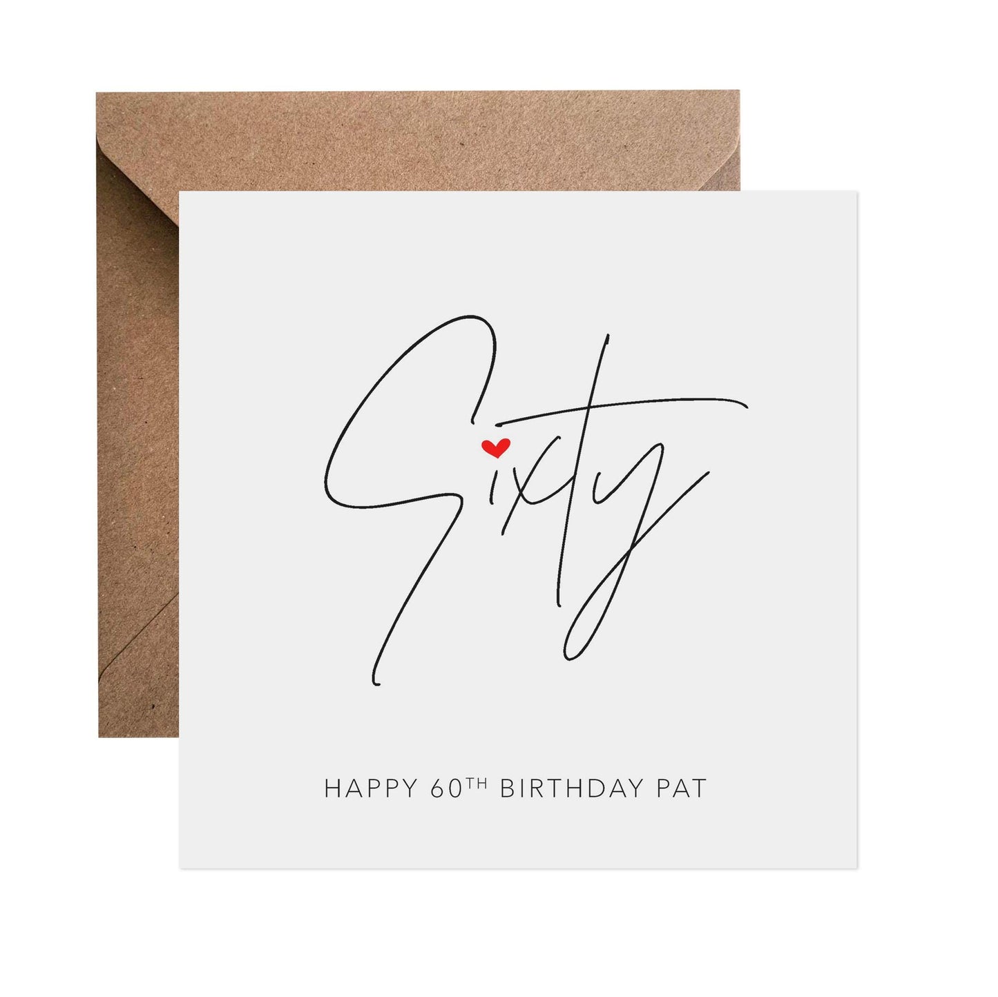 60th Birthday Card, Simple Elegant Sixty Card Design - PMPrinted