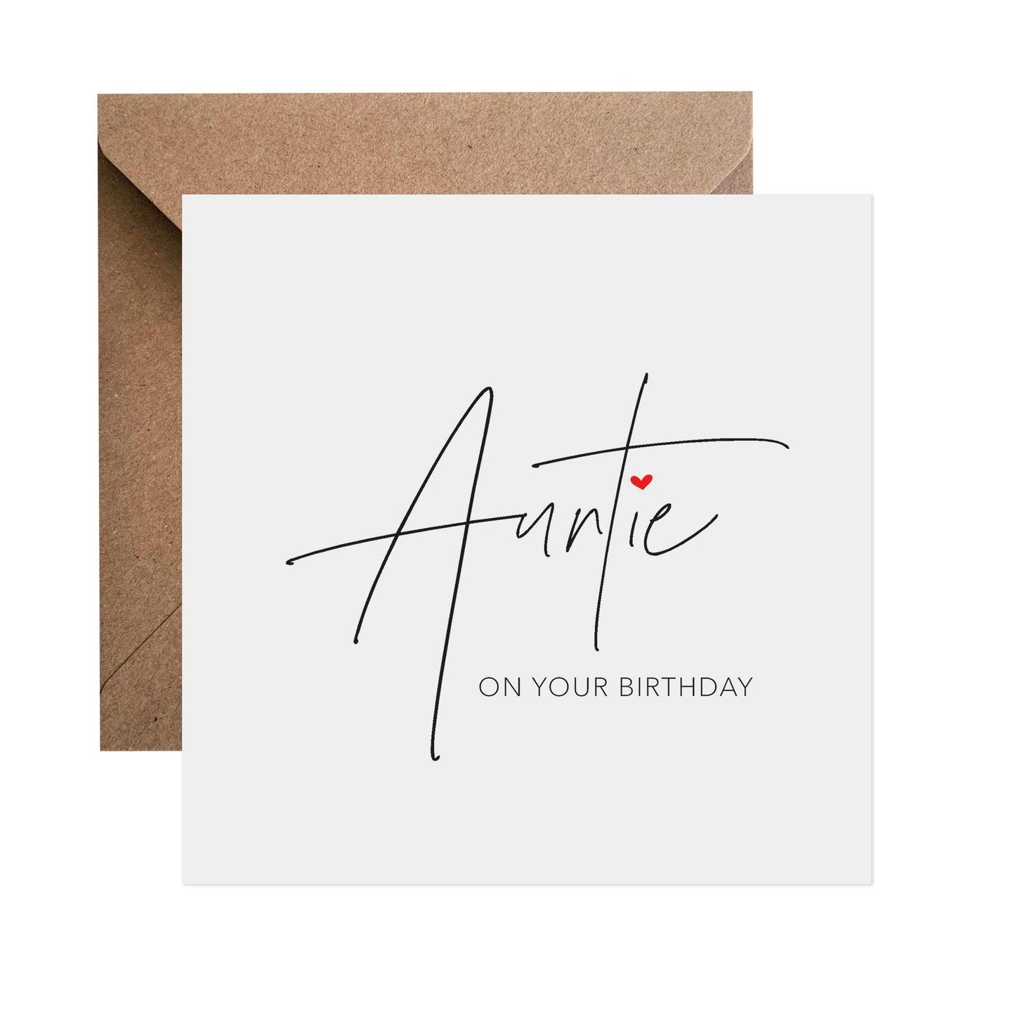 Auntie Birthday Card, Simple Elegant Card - PMPrinted