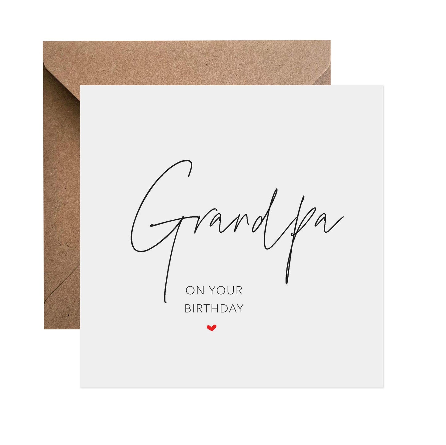 Grandpa Birthday Card, Simple Elegant Design - PMPrinted