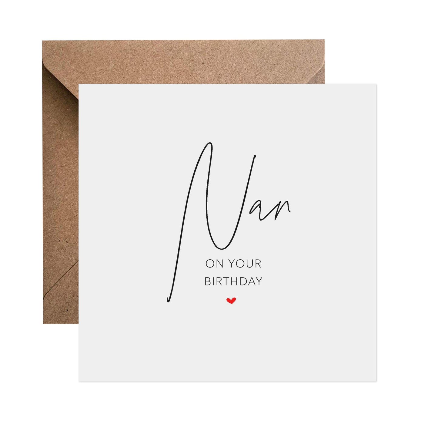 Nan Birthday Card, Simple Elegant Card - PMPrinted
