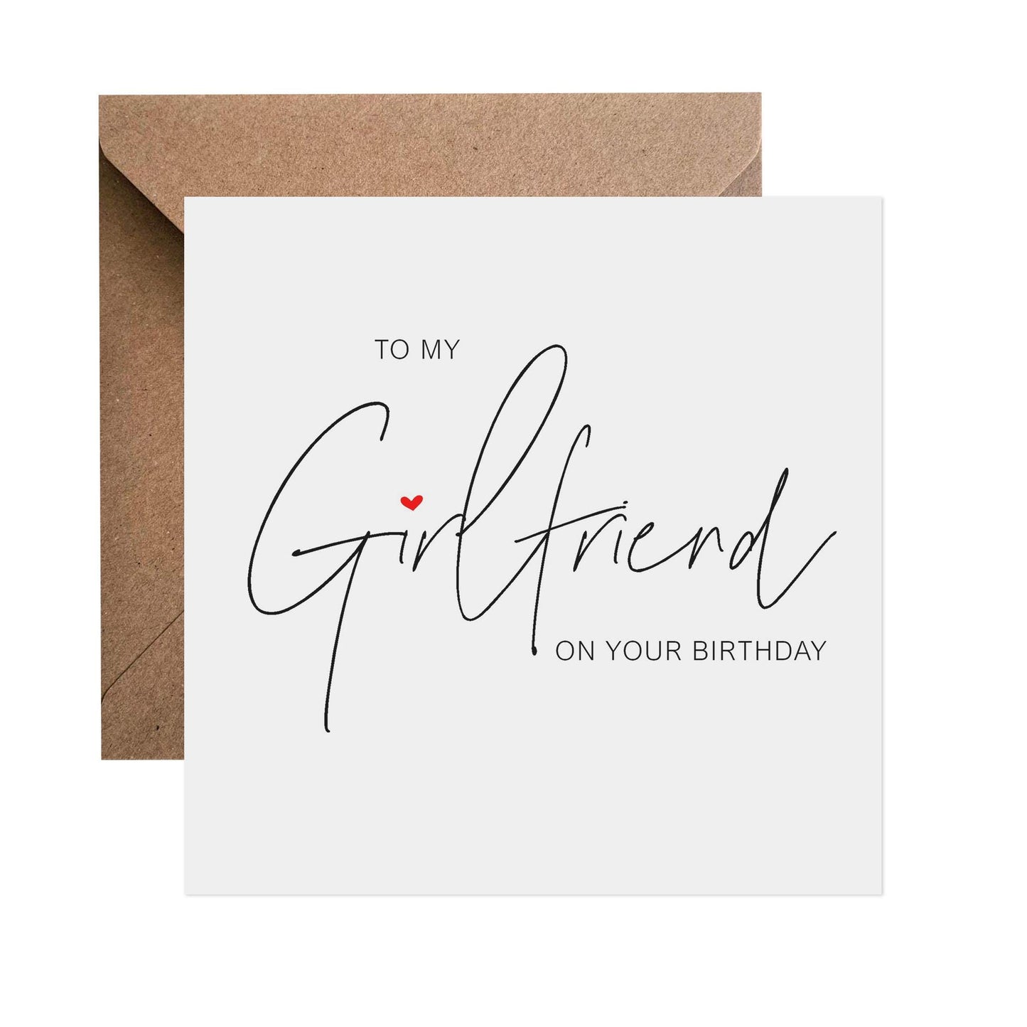 Girlfriend Birthday Card, Simple Elegant Design - PMPrinted