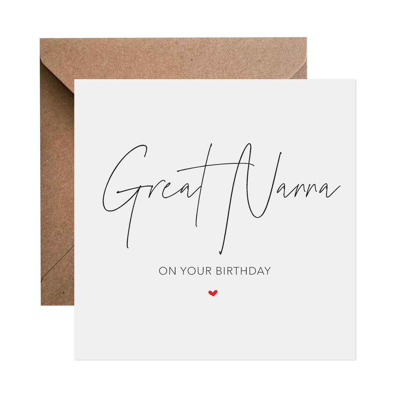 Great Nanna Birthday Card, Simple Elegant Card - PMPrinted