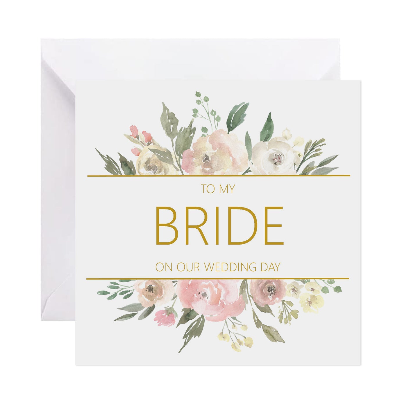Bride On Our Wedding Day Card - Blush Floral