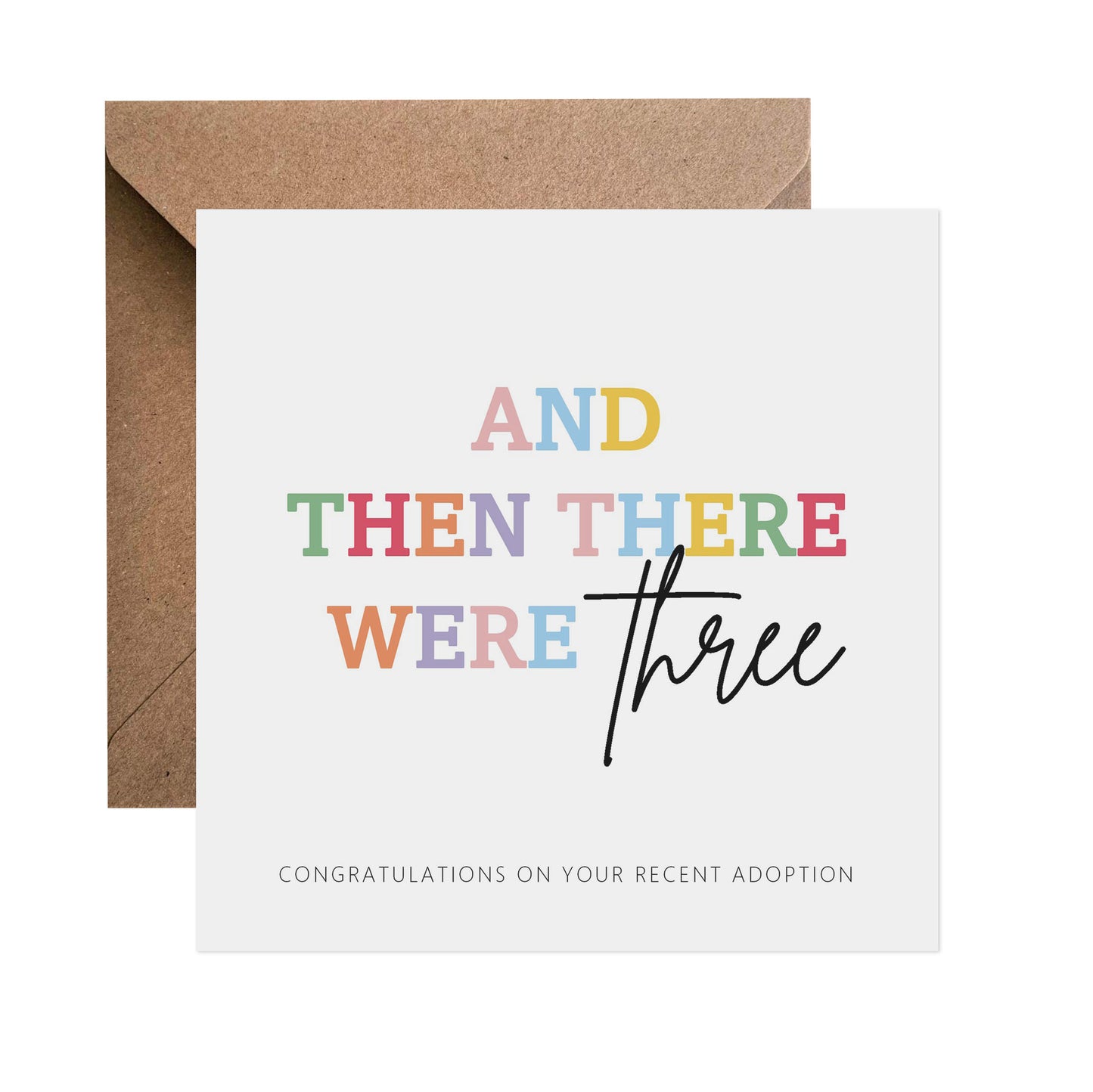 And Then There Were Three - Adoption Card