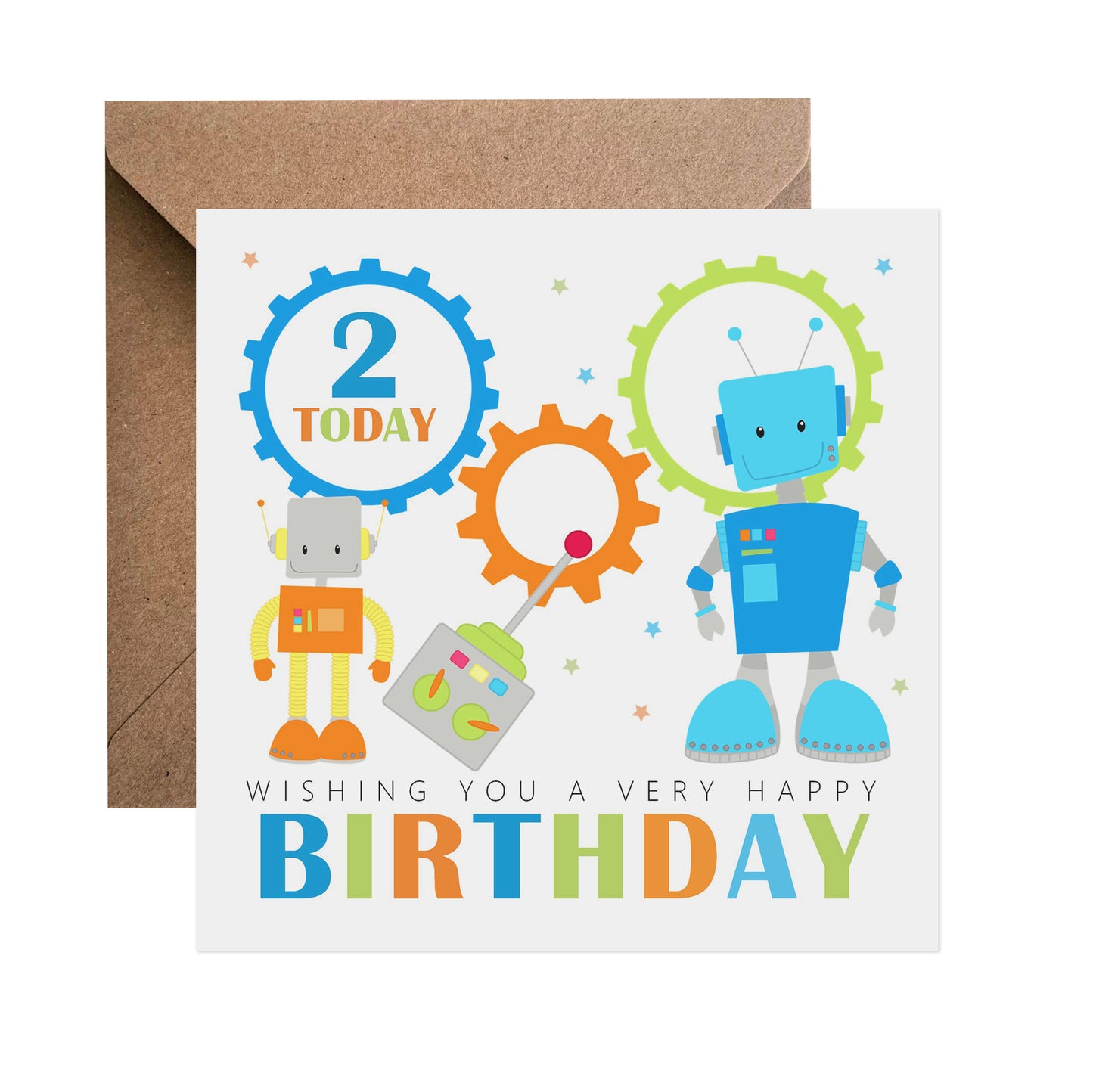 2nd Birthday Card - Boy Robot