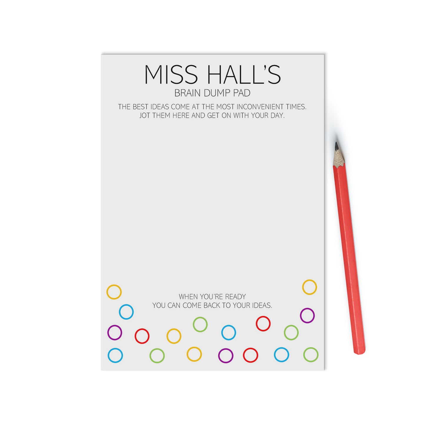 A6 Teacher Brain Dump Notepad