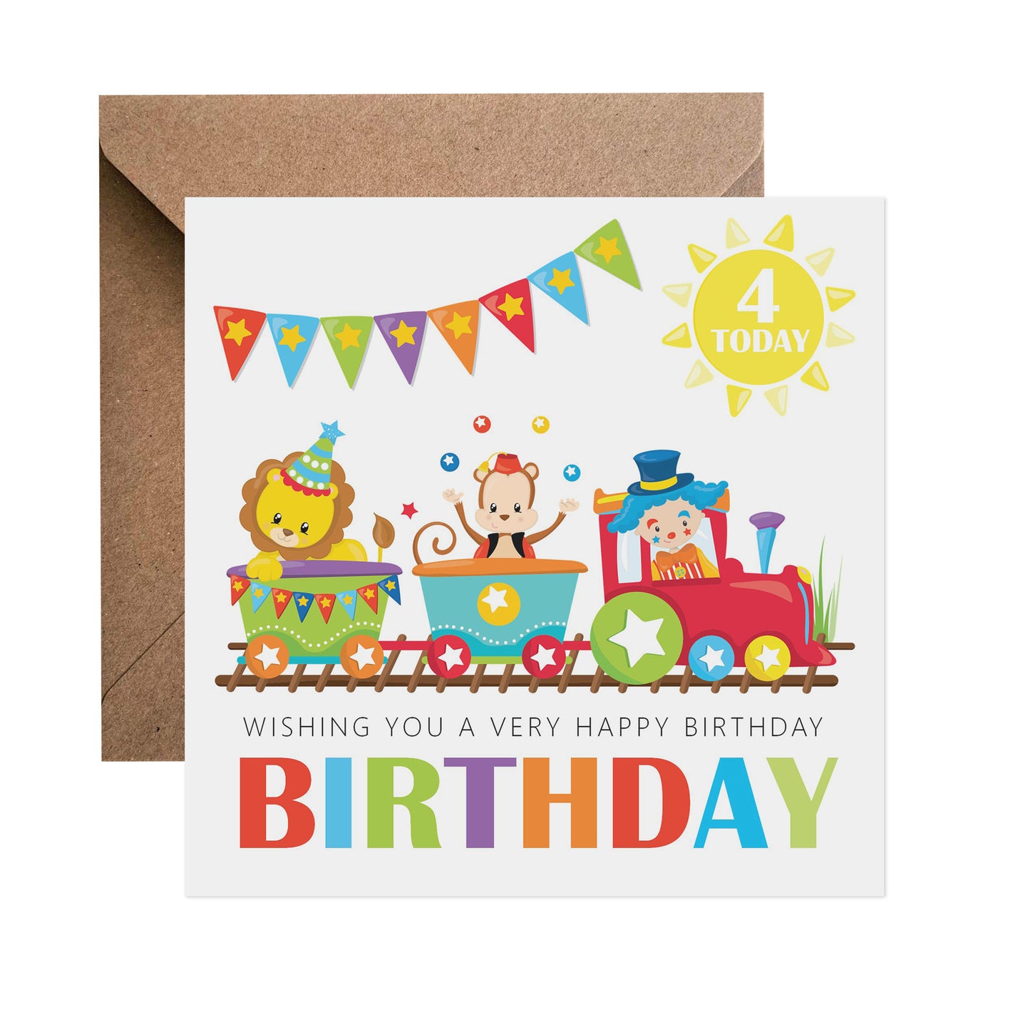 1st Birthday Card - Circus Train