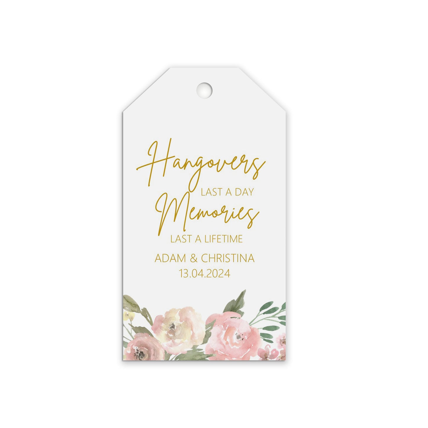 Hangover Kit Favour Gift Tags - Blush Floral
