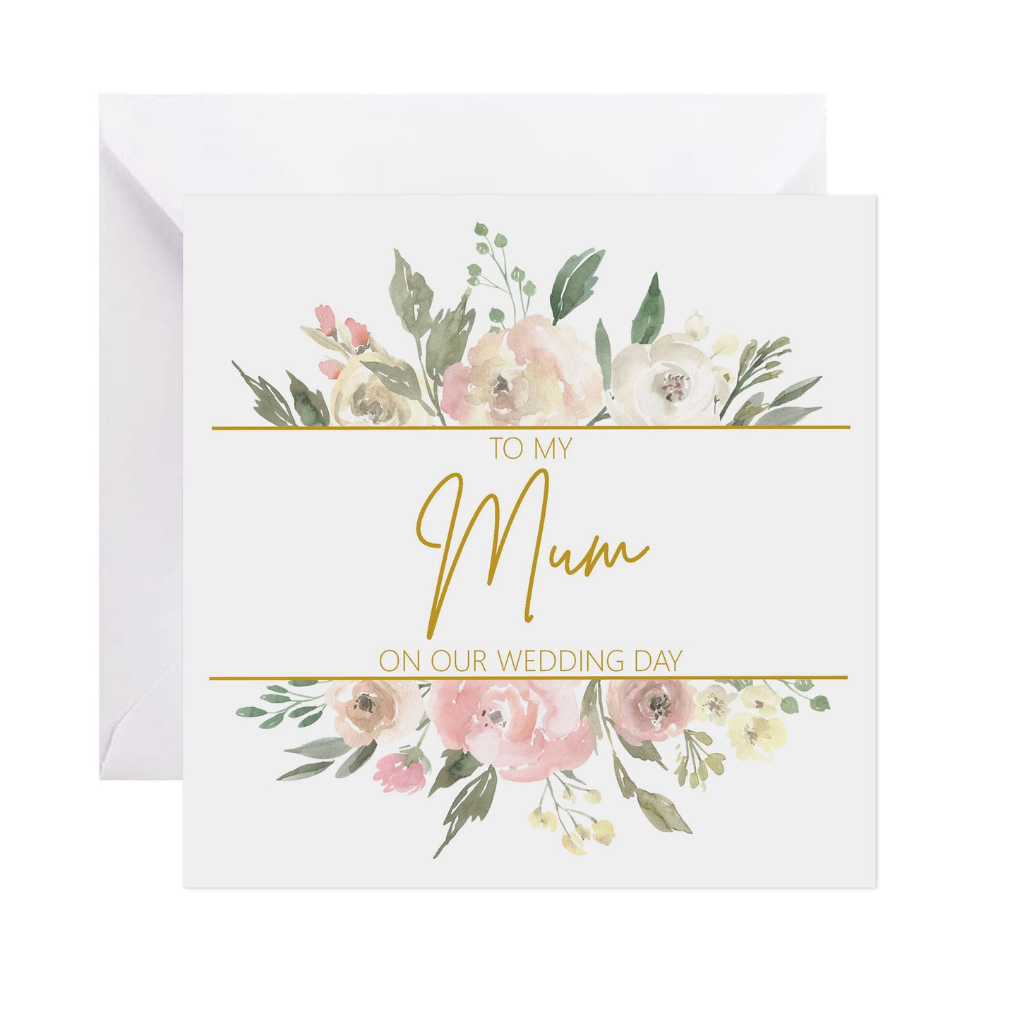 Mum On Our Wedding Day Card - Blush Floral