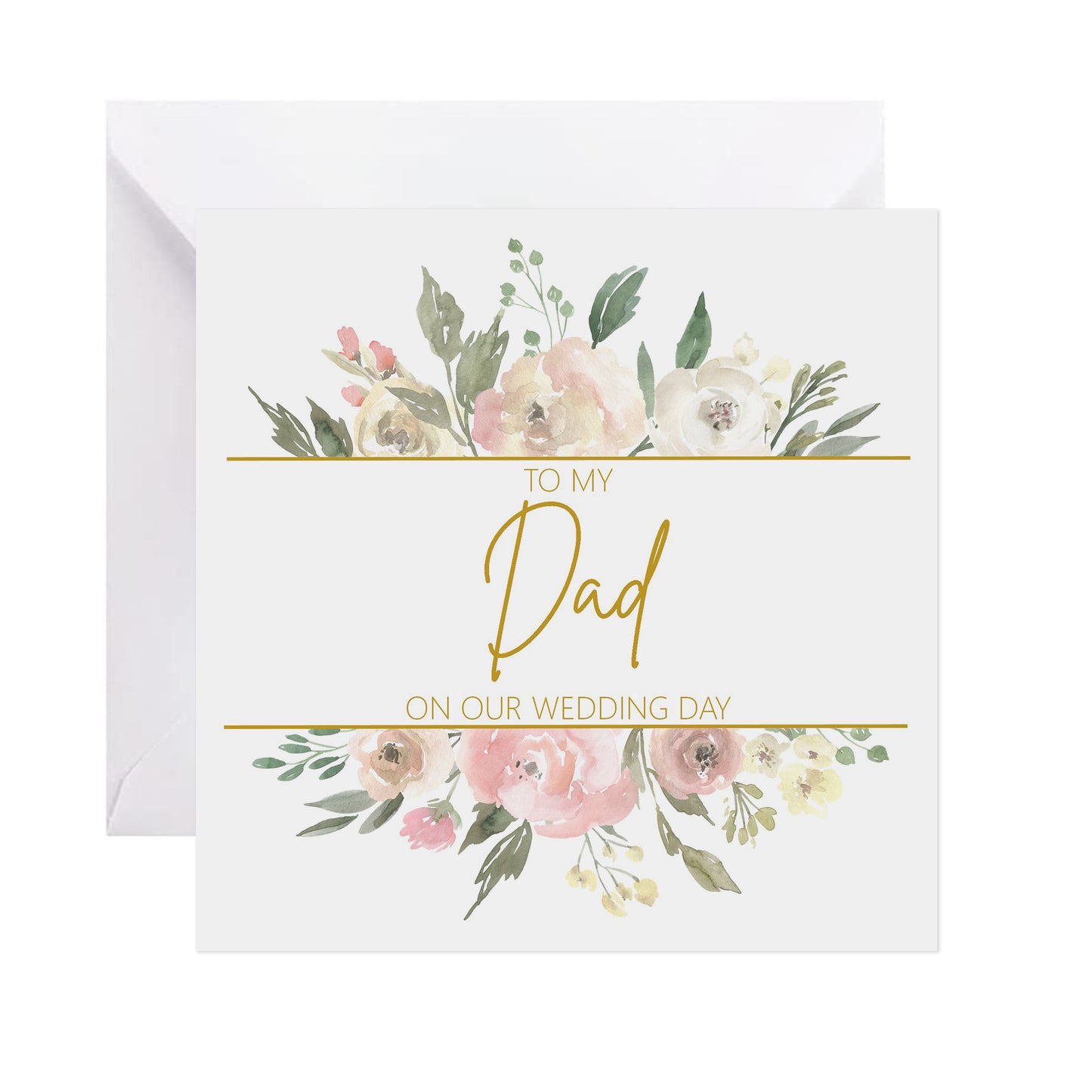 Dad On Our Wedding Day Card - Blush Floral