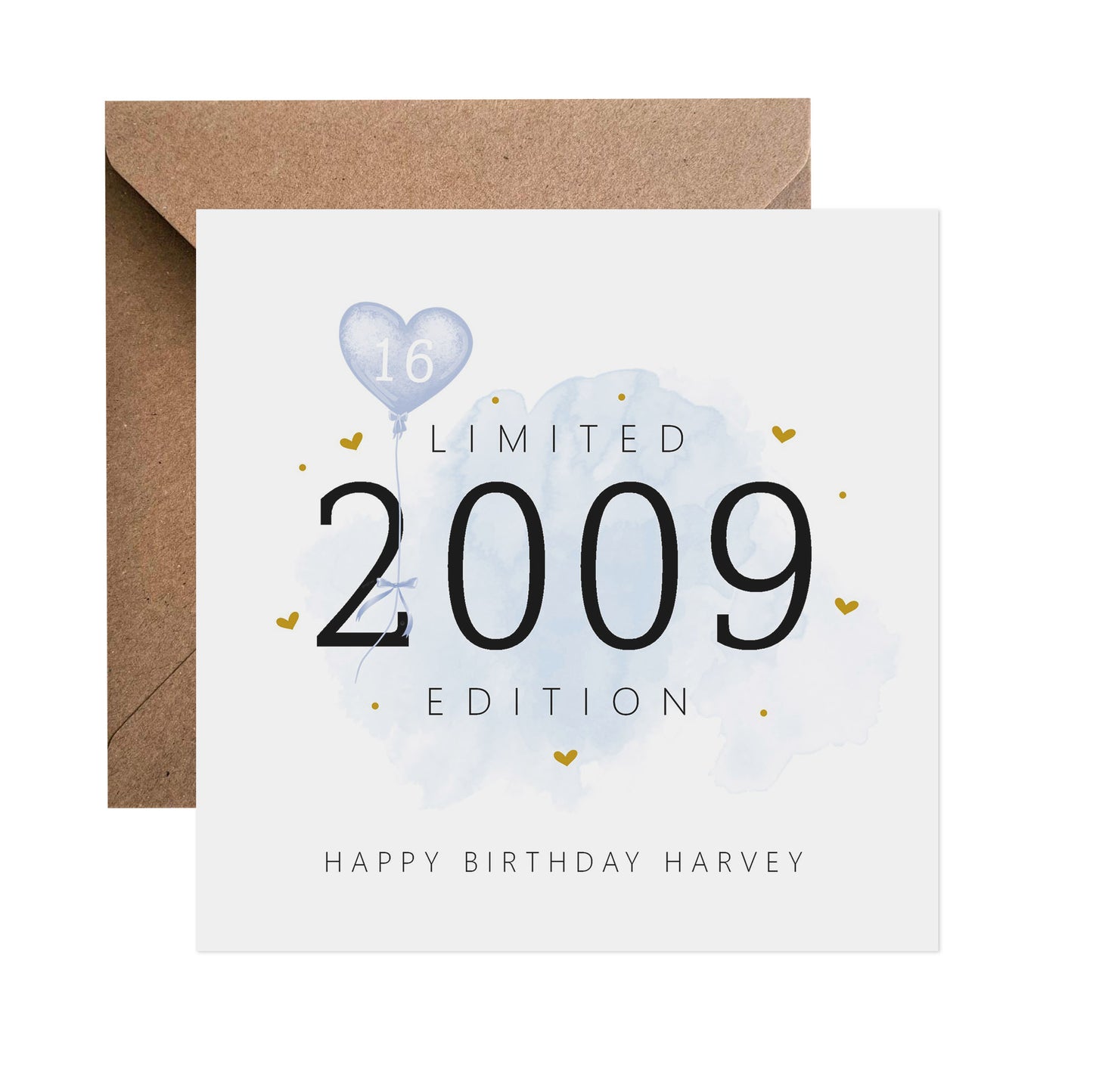 16th Birthday Card - Personalised Sixteen Limited Edition Blue
