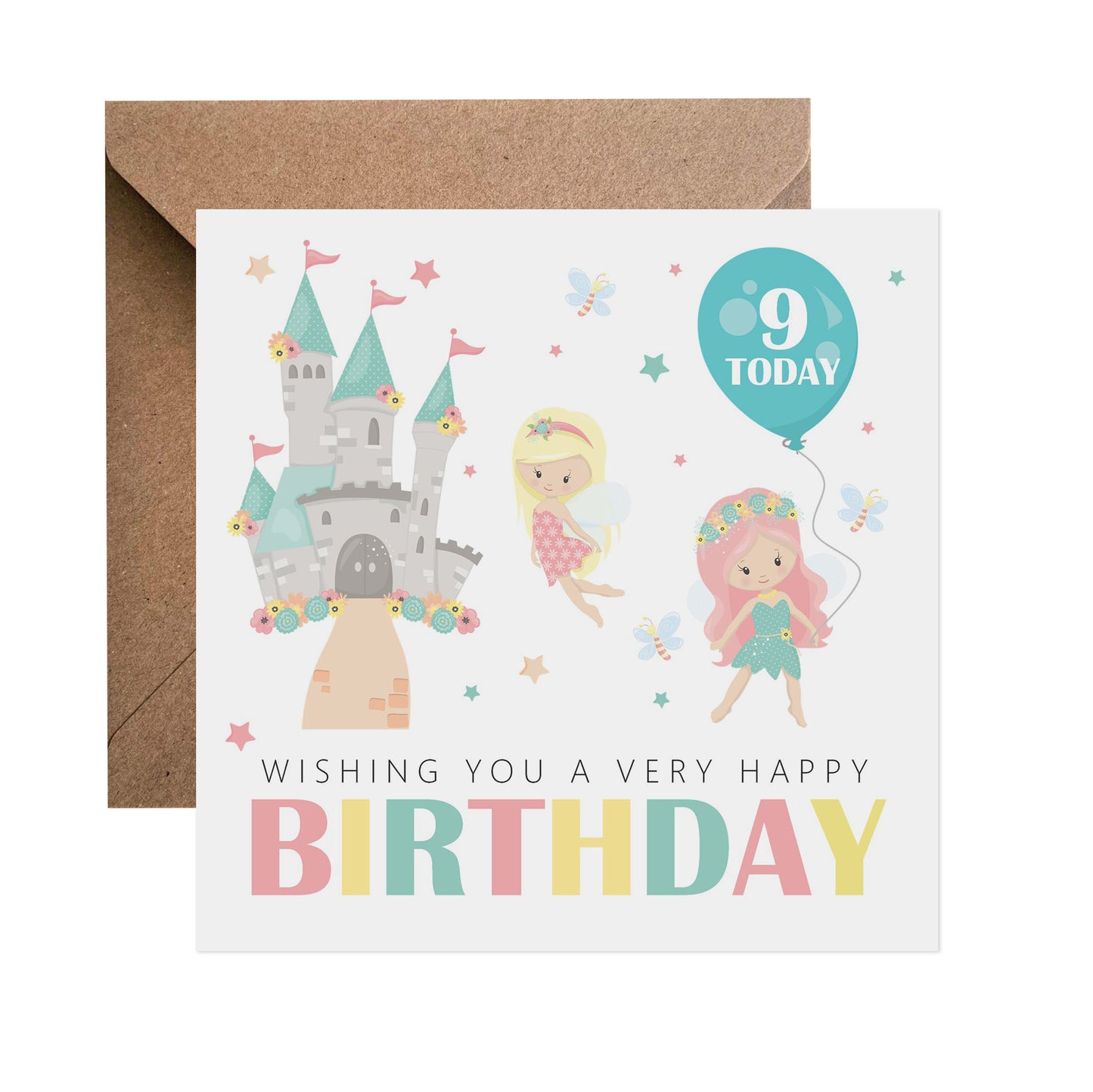 9th Birthday Card - Fairy Castle
