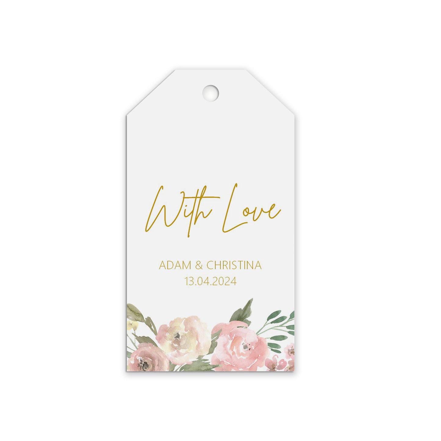 With Love Favour Gift Tags - Blush Floral
