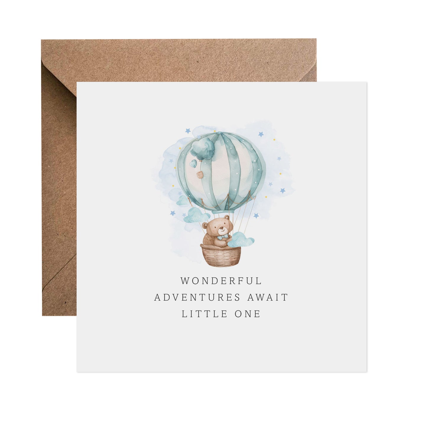 Hot Airballoon Adventure Awaits - New Baby Boy Card