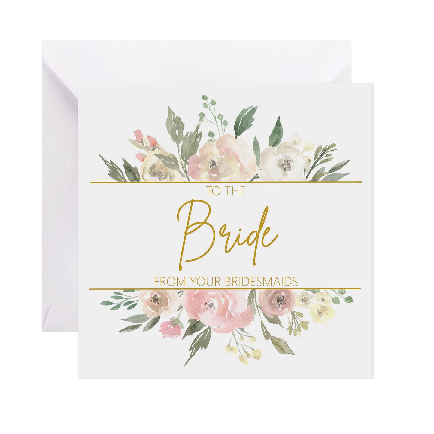Bride From Your Bridesmaids Wedding Card - Blush Floral