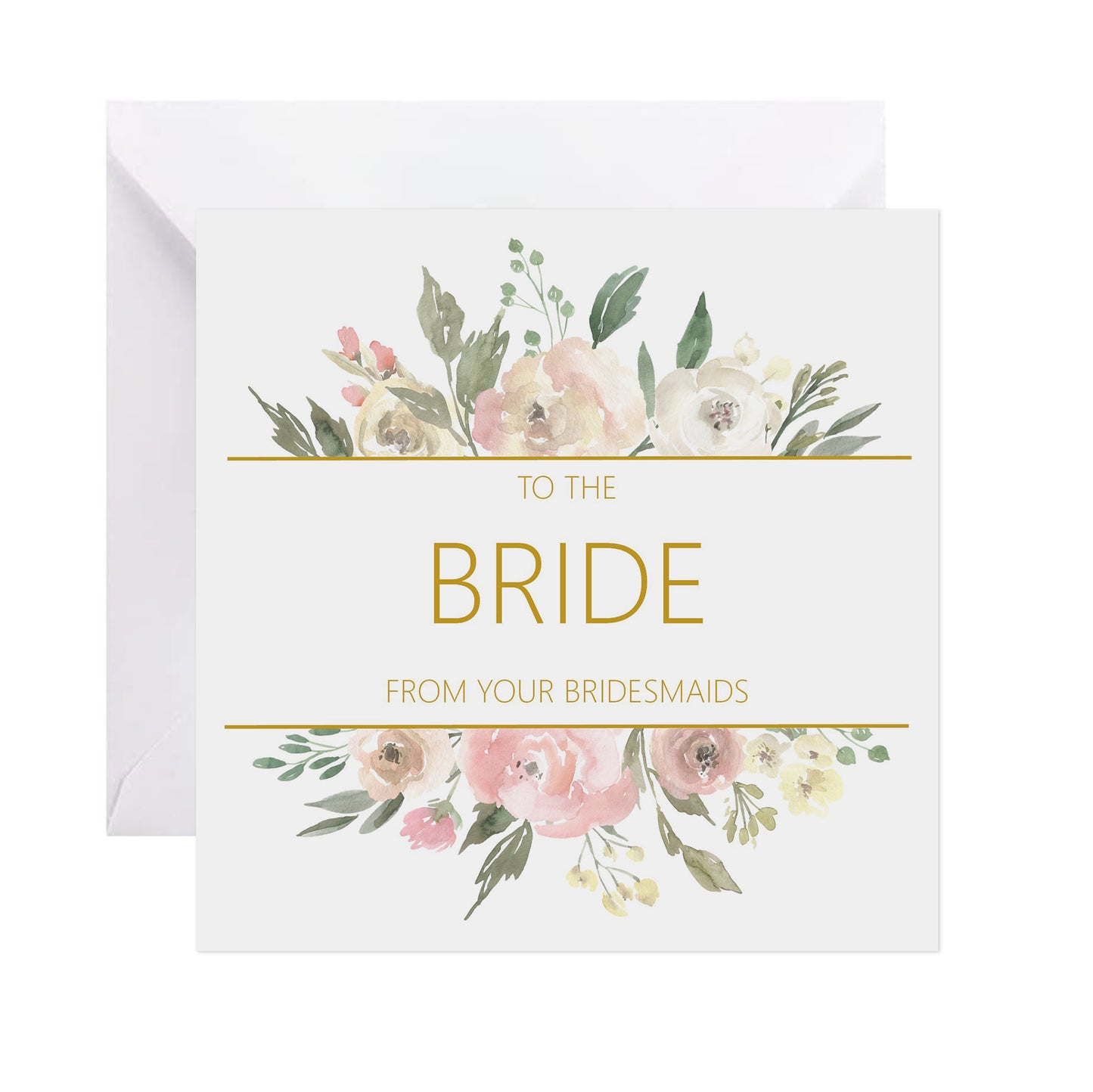Bride From Your Bridesmaids Wedding Card - Blush Floral
