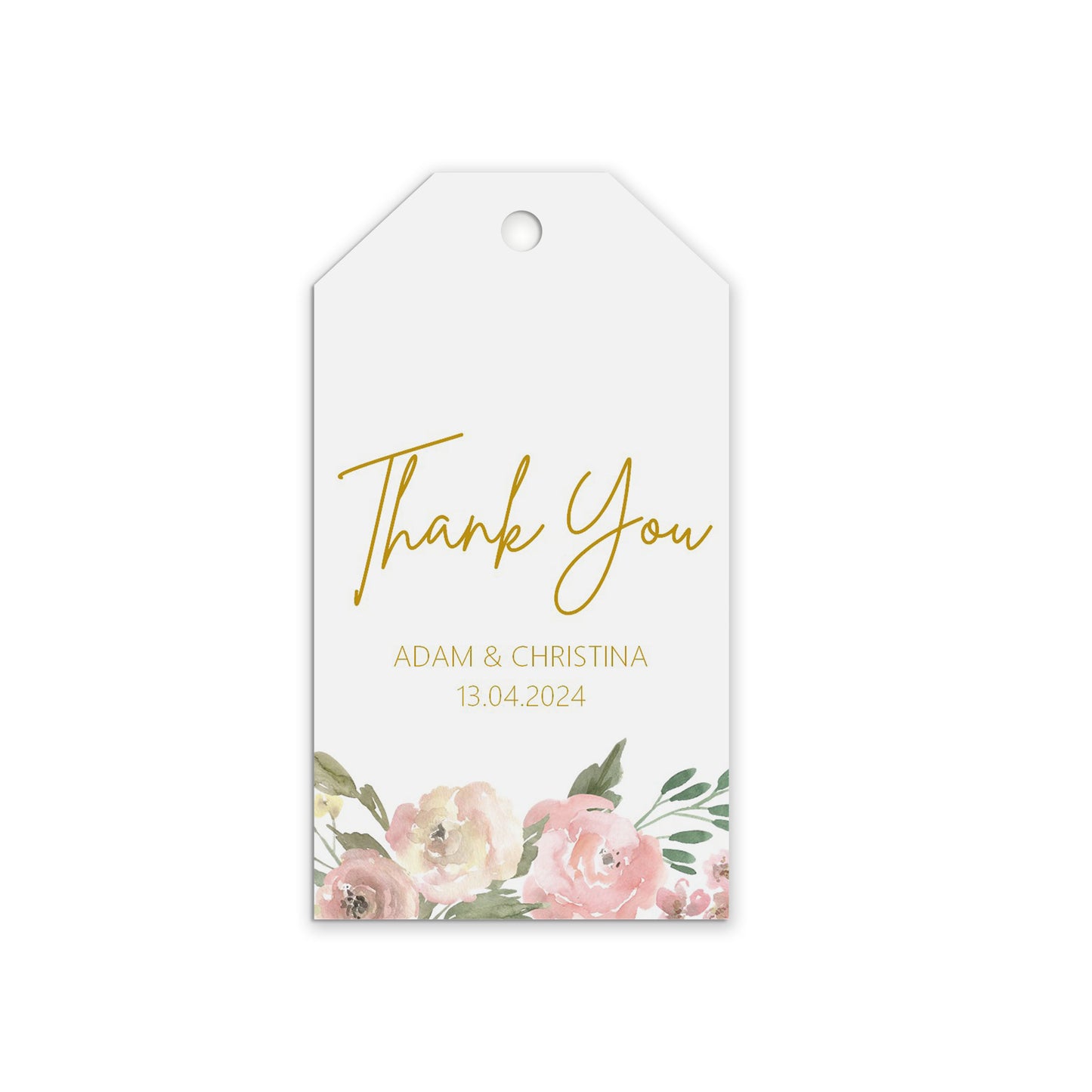 Thank You Favour Gift Tags - Blush Floral