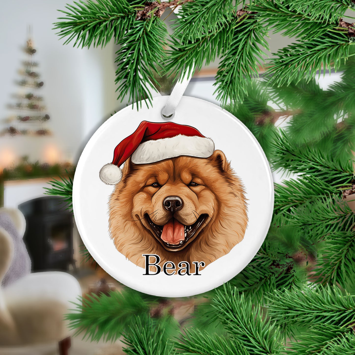 Chow Chow Christmas Ceramic Hanging Ornament