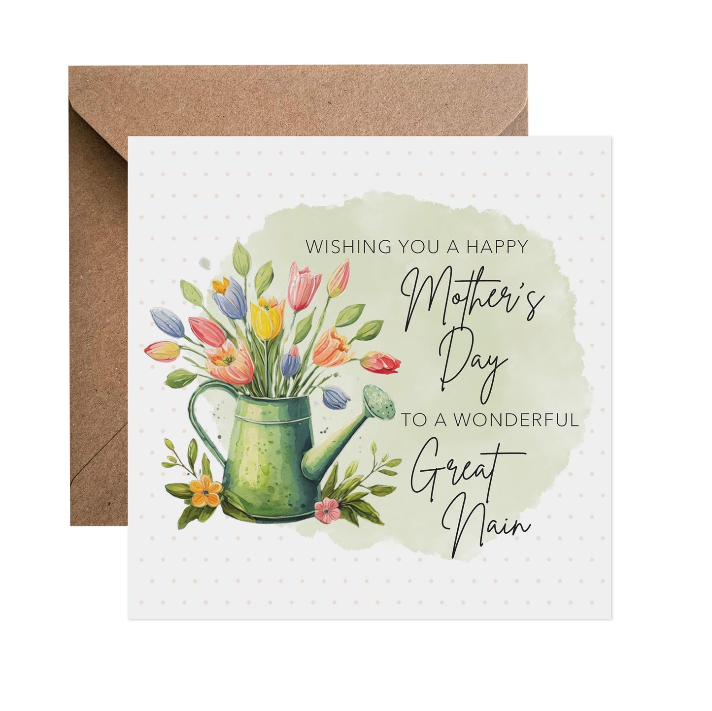 Tulip Watering Can Mother's Day Card - Choose Your Recipient