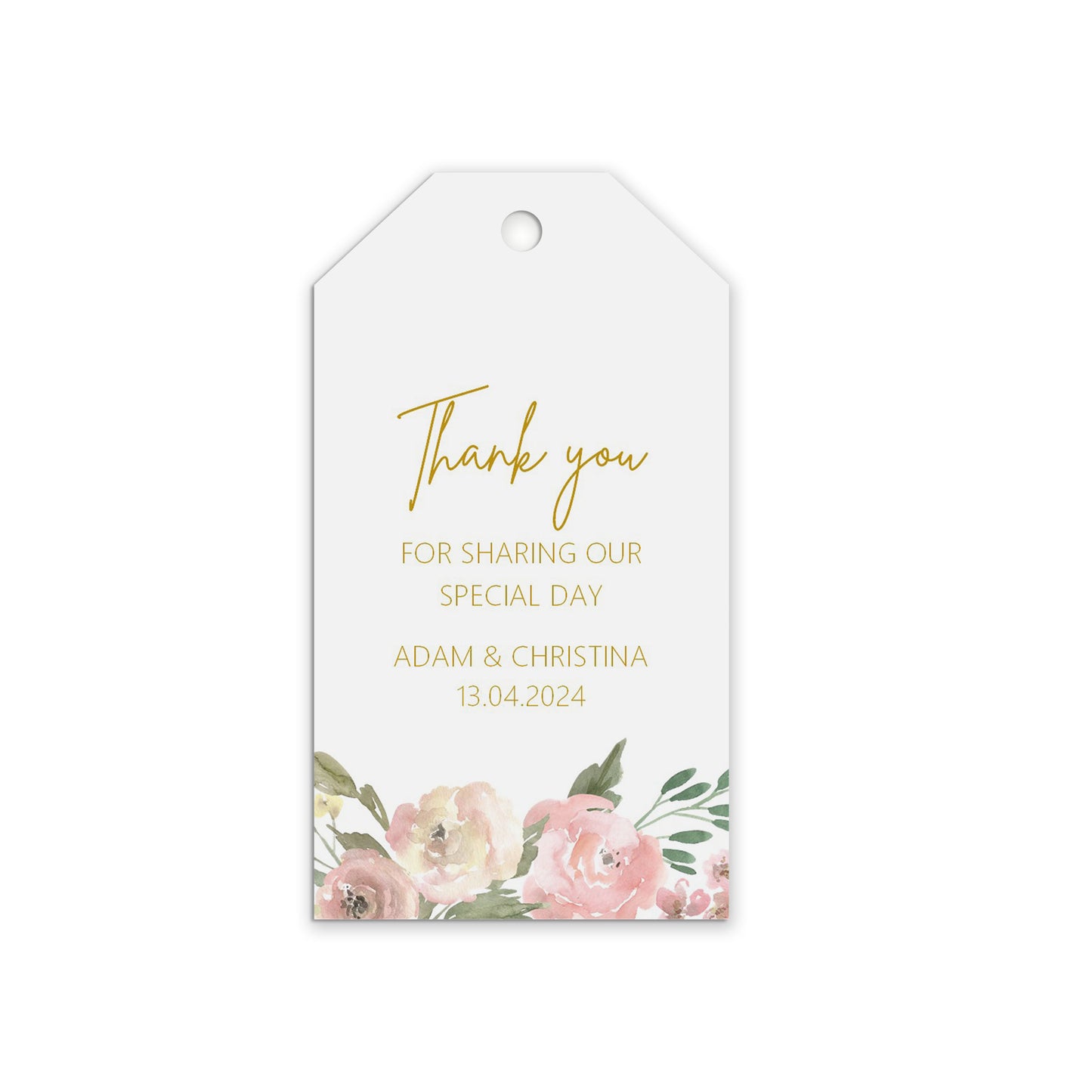 Thank You For Sharing Our Special Day Favour Gift Tags - Blush Floral