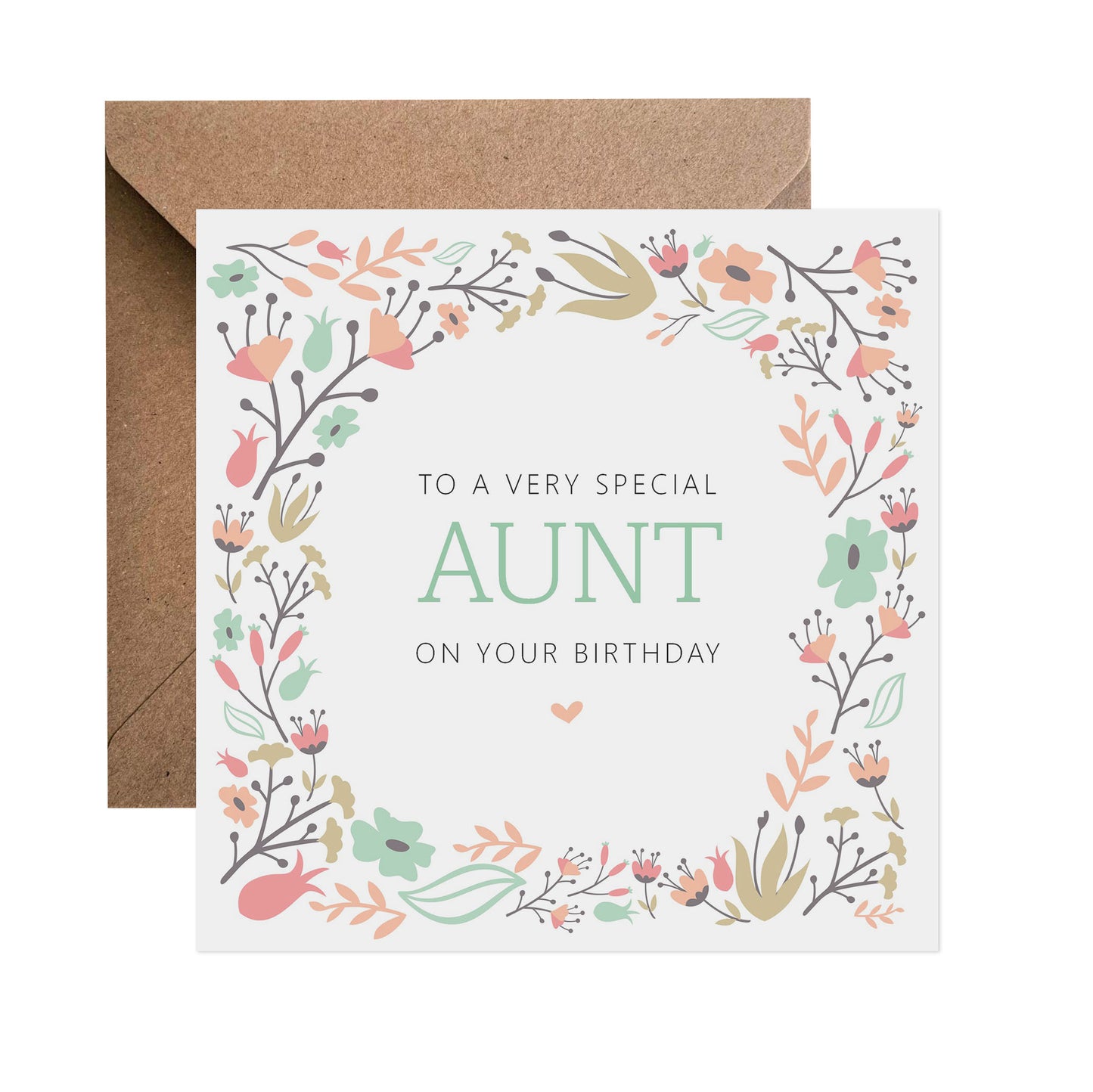 Aunt Sage Floral Birthday Card