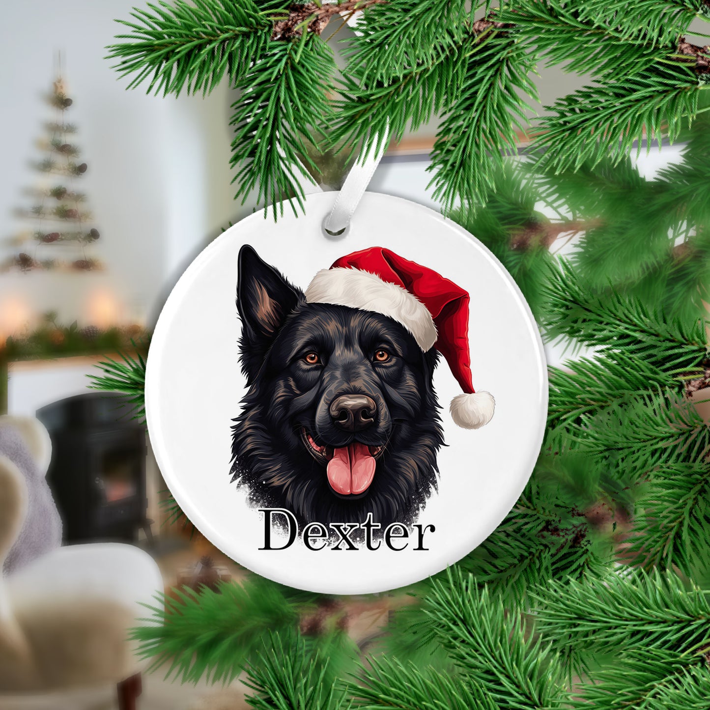 German Shepherd Christmas Ceramic Hanging Ornament - Variations Available
