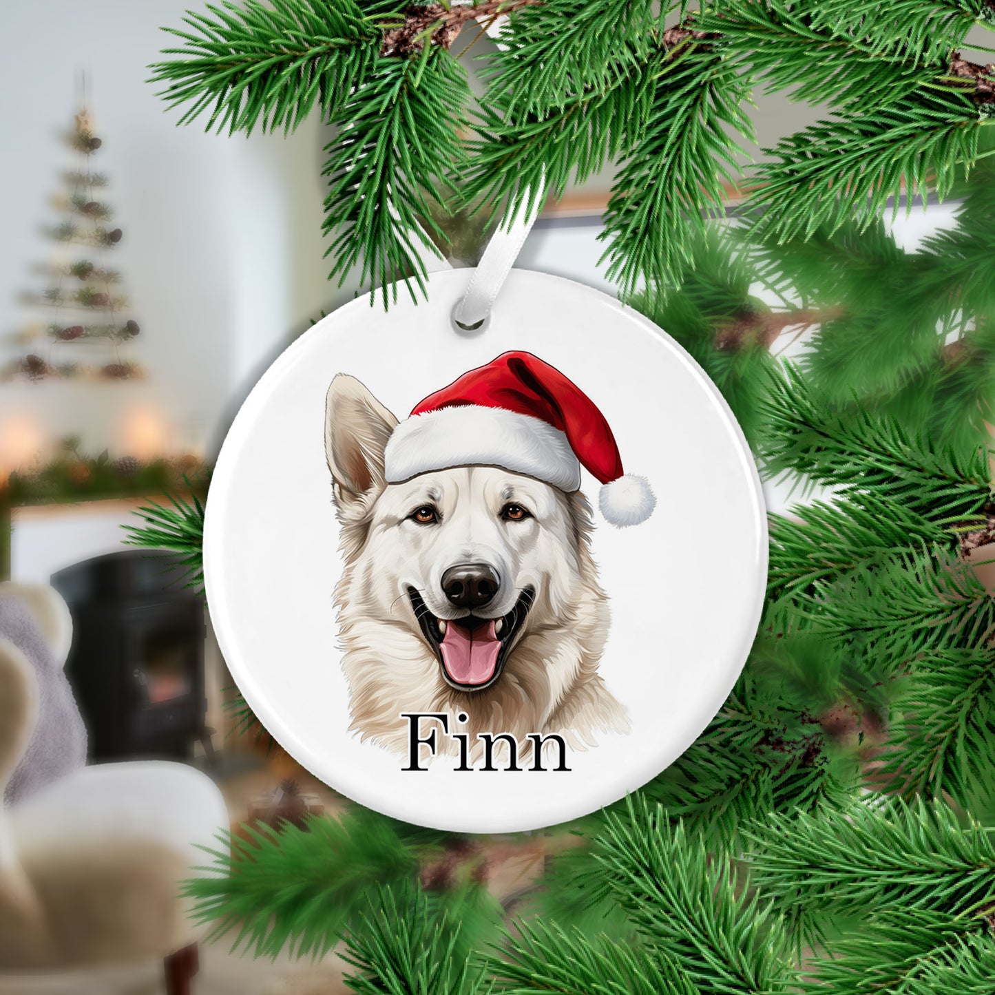 German Shepherd Christmas Ceramic Hanging Ornament - Variations Available