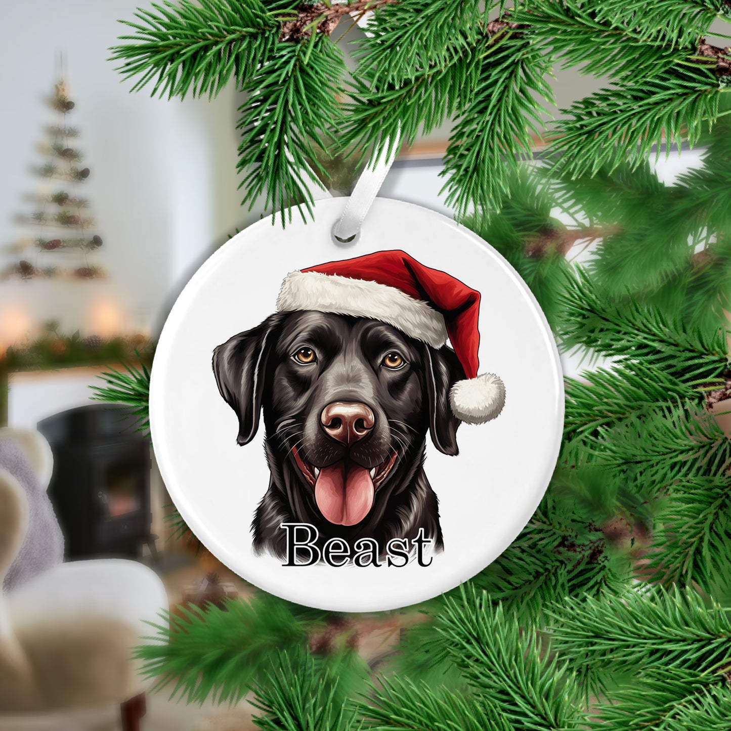 Labrador Christmas Ceramic Hanging Ornament - Colour Variations Available