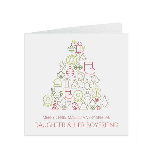 Daughter And Her Boyfriend, Modern Christmas Card From Parents