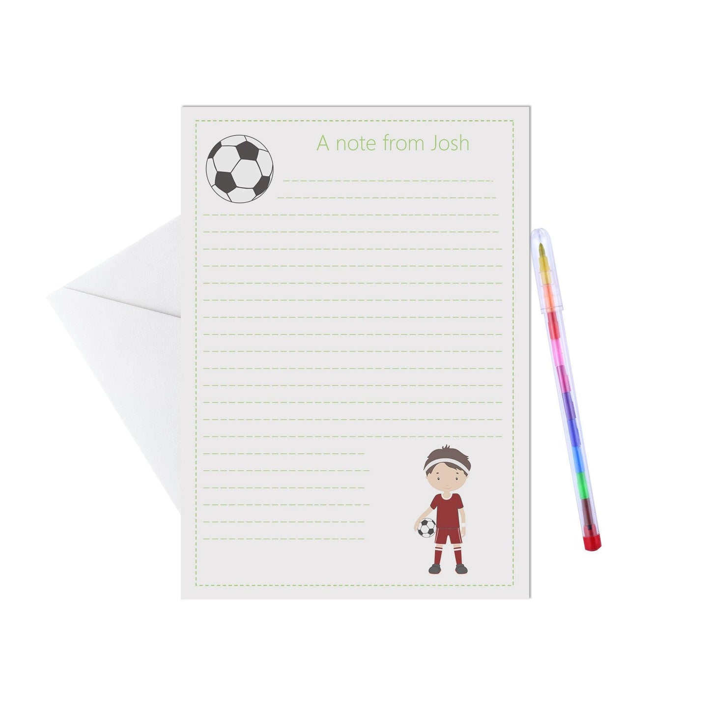 Footballer Burgandy Kit Personalised Letter Writing Set - A5 Pack Of 15 Sheets & Envelopes by PMPRINTED