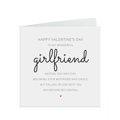 Girlfriend Valentine's Day Card - Romantic Meeting You Was Fate