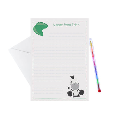 Wild Animal Personalised Letter Writing Set - A5 Pack Of 15 Sheets & Envelopes